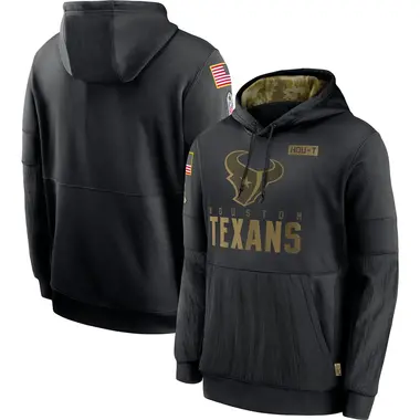 Men's Nike Houston Texans 2020 Salute to Service Sideline Performance Pullover Hoodie - Black